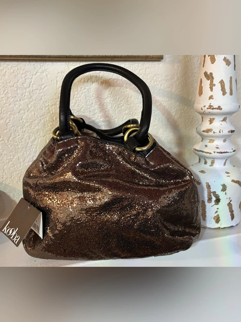 ✨ RARE FIND! Kooba Mimi Bronze Italian Lambskin Handbag ✨